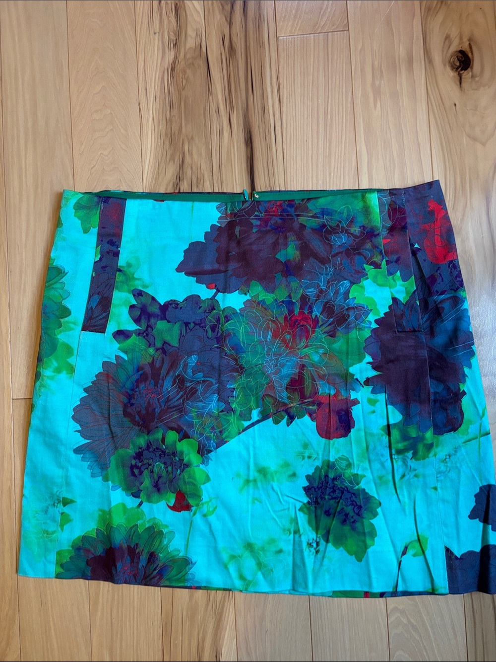 J Crew Floral Aqua teal purple Mini Skirt